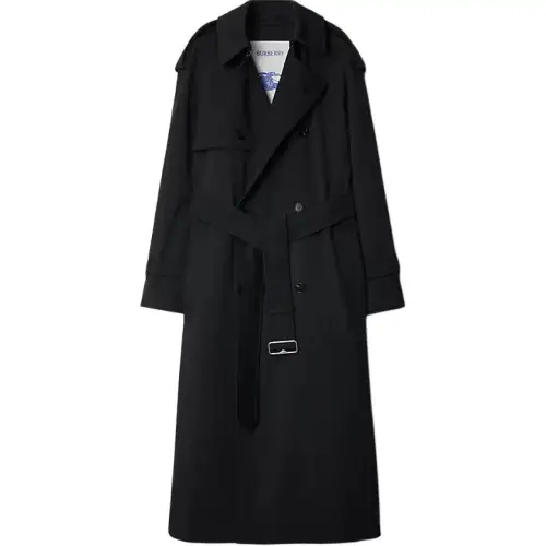 Burberry Coats Women's Black Lapel Moderate