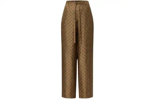 LOUIS VUITTON Pantalon De Pyjama Baggy À Motif Monogram Casual Pants Women's Camel