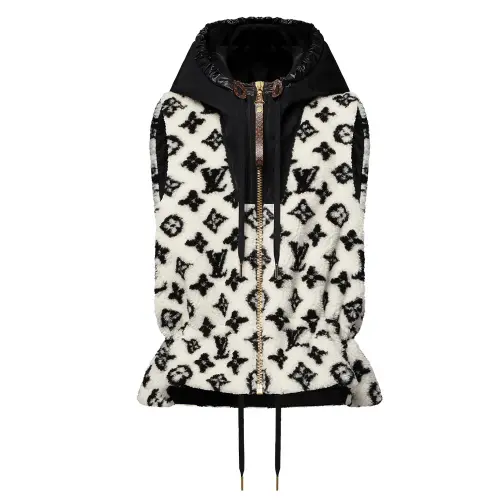 Lv Monogram Teddy Peplum Gilet