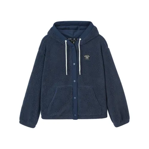 Skechers Sports League Collection Velvet feel Coat Women's Lunar Eclipse Blue