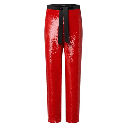 LOUIS VUITTON FW24 Casual Pants Women's Red