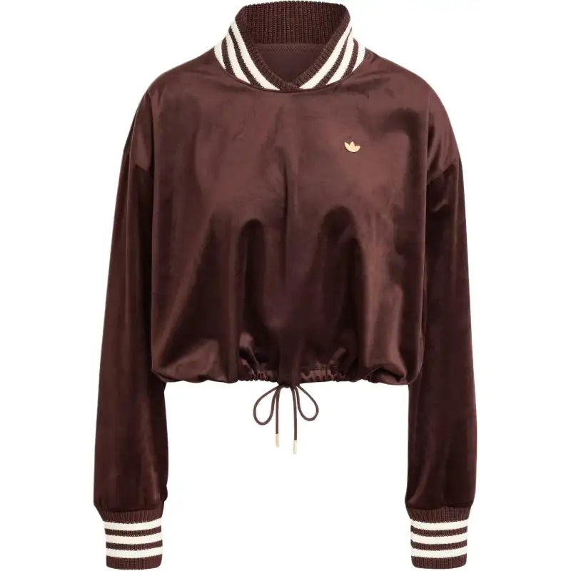 Adidas Originals Premium Brushed Velvet Sweatshirt Women's Shadow Brown