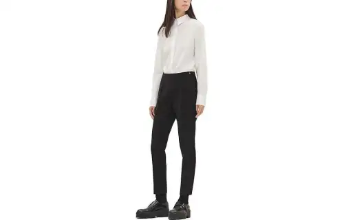 HERMES Casual Pants Women's Black Moderate Straight Fit Pants