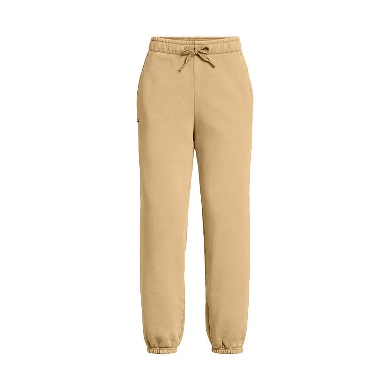 Under Armour Icon Comfortable Solid Color With Fleece Lining Casual Pants Women's Khaki