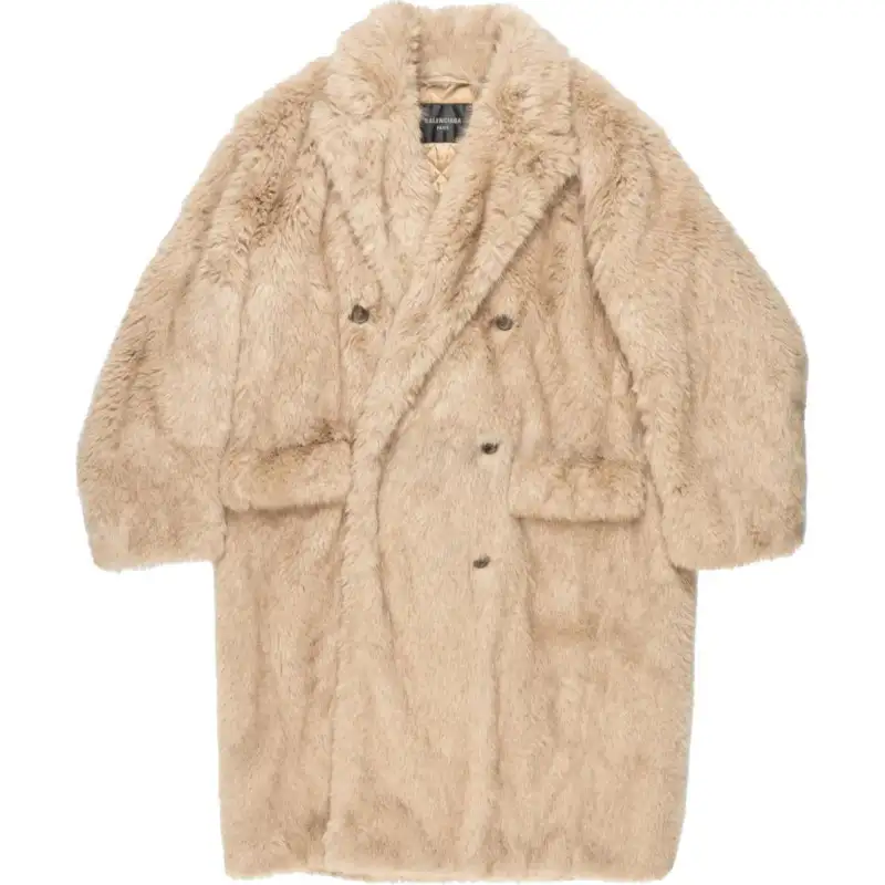 Balenciaga faux-fur double-breasted coat