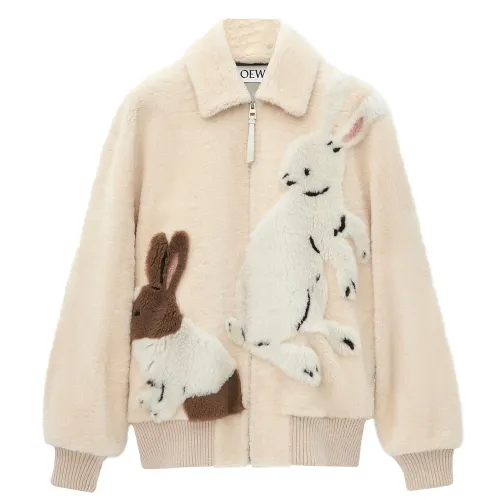LOEWE x Suna Fujita SS25 Women's Pre Selection Collection Velvet feel Coat Women's Beige