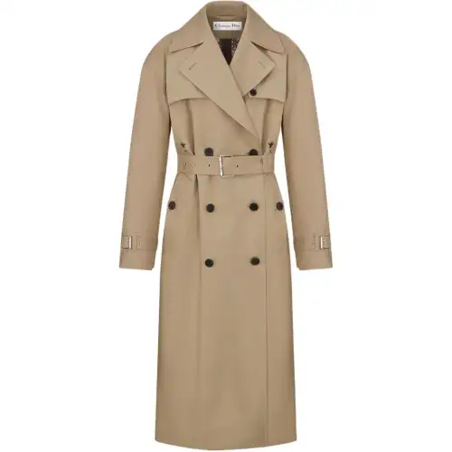 DIOR Trench Coats Women's Beige Lapel Moderate Other