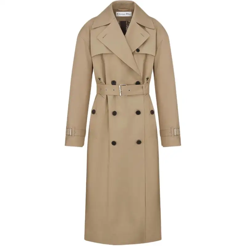 DIOR Trench Coats Women's Beige Lapel Moderate Other