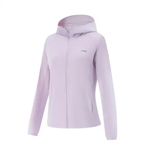 Li Ning Breathable And Quick Dry UV Protection Sun Protection Clothing Women's Dusk Purple