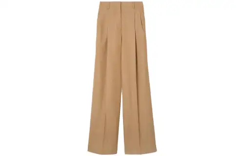 Burberry wide-leg pleated wool trousers