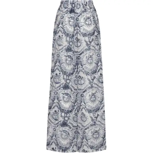 DIOR Casual Pants Women's Blue Moderate Wide Leg Pants