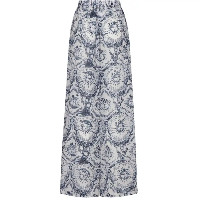 DIOR Casual Pants Women's Blue Moderate Wide Leg Pants