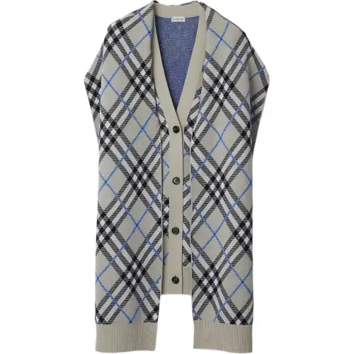 Burberry St. Bonded Check Cape 'Lichen Check'