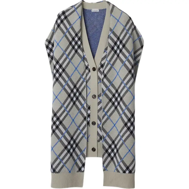 Burberry St. Bonded Check Cape 'Lichen Check'