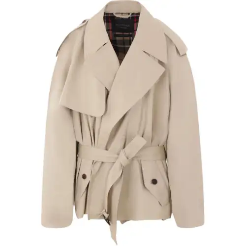 Balenciaga Belted Button Up Trench Coat