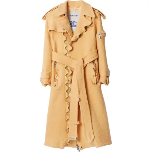 Burberry Coats Women's Yellow Lapel Moderate