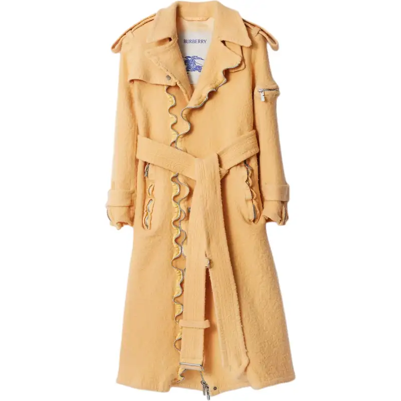 Burberry Coats Women's Yellow Lapel Moderate