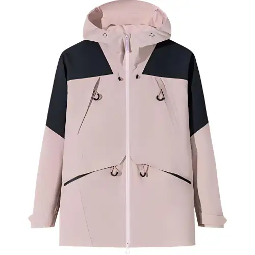Anta Windproof And Waterproof Abrasion Resistant Thermal Windbreaker Jacket Women's Smoke Gray Pink/Basic Black
