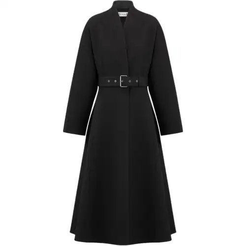 DIOR Coats Women's Black Collarless Moderate