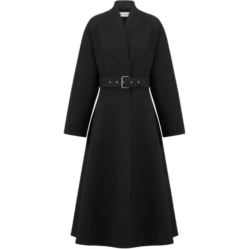 DIOR Coats Women's Black Collarless Moderate