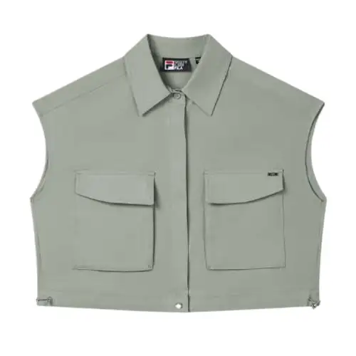 FILA Vests Women's Cyan Teal Lapel Moderate Other
