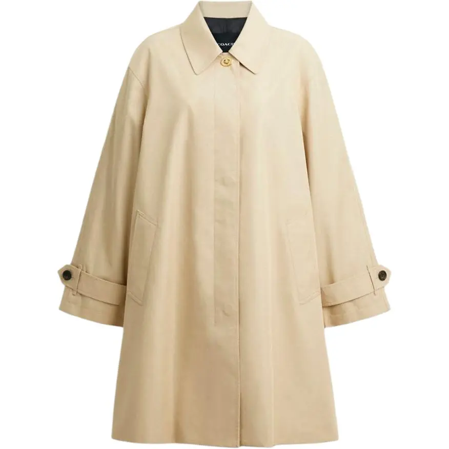 COACH Coats Women's Khaki Lapel Moderate