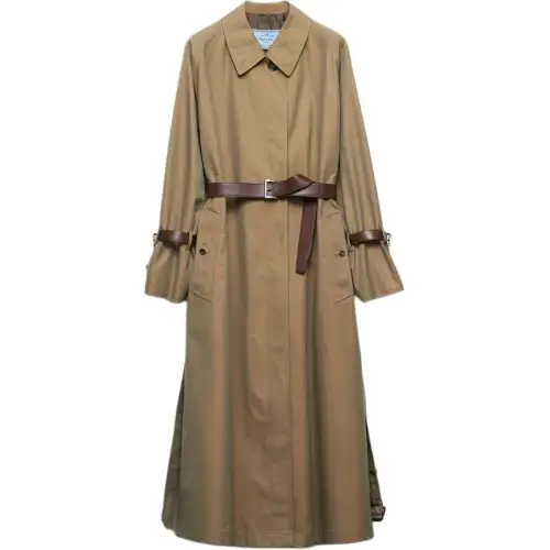 PRADA Long Sleeved Belted Trench Coat