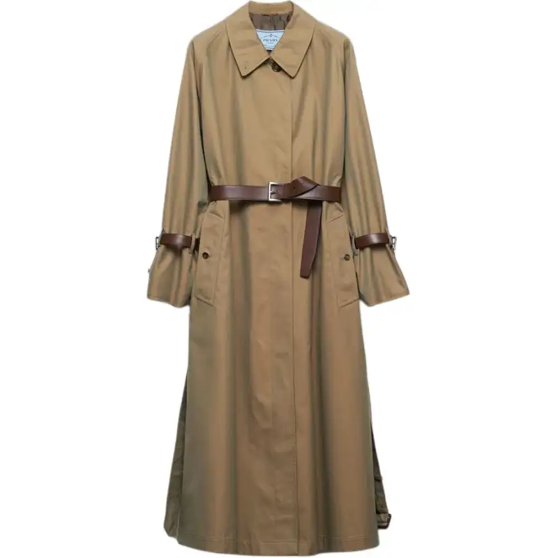 PRADA Long Sleeved Belted Trench Coat
