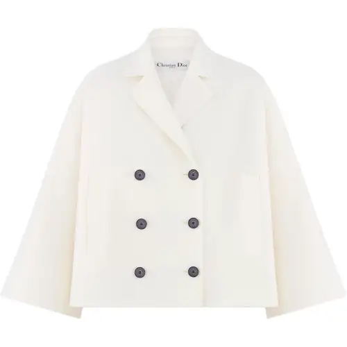 DIOR Coats Women's Beige Lapel Moderate Other