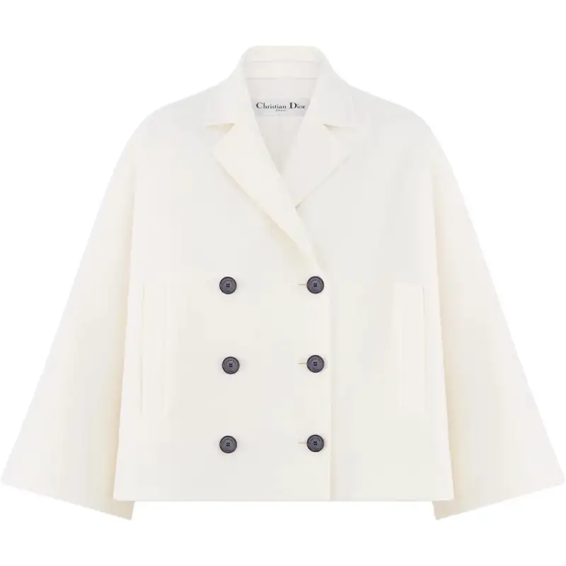 DIOR Coats Women's Beige Lapel Moderate Other