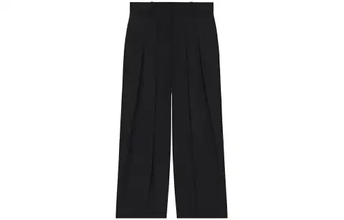 KENZO High Waisted Straight-Leg Pleated Trousers