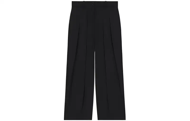 KENZO High Waisted Straight-Leg Pleated Trousers