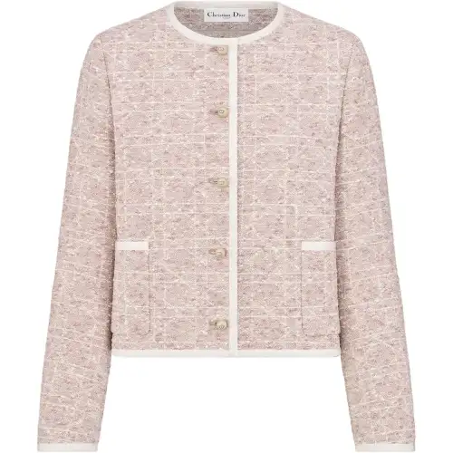 DIOR SS25 Cropped Coat Women's Pink