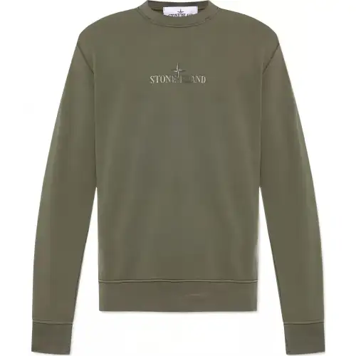 STONE ISLAND Logo-print Cotton Sweatshirt