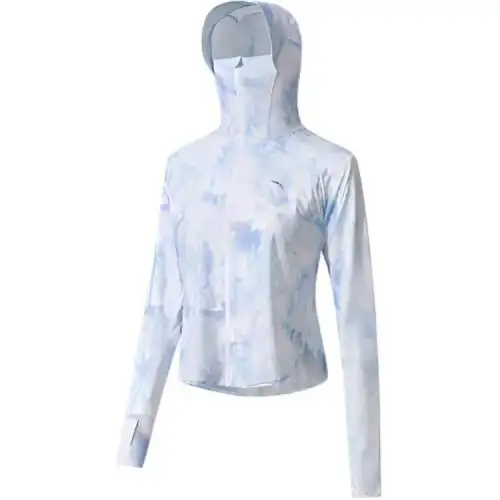 ANTA Variety Training Collection Sun Protection Clothing Women's Light Dusk Blue/All Over Print Hooded Moderate Straight Fit