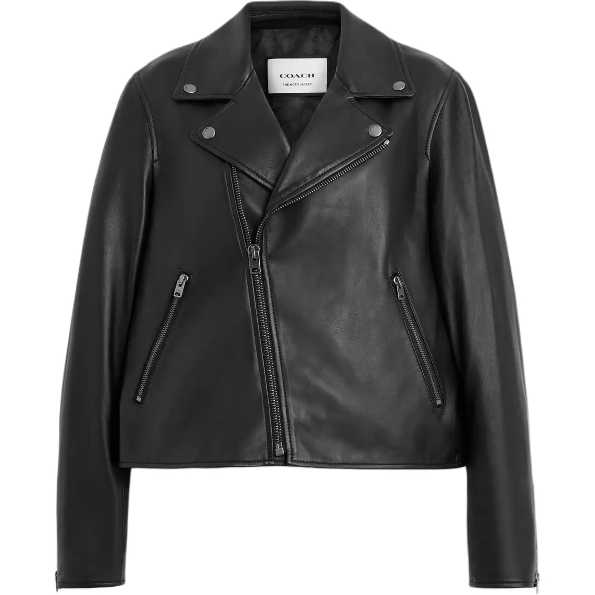 COACH Leather Jacket Women's Black