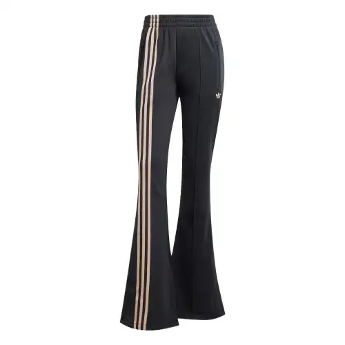 Adidas Women's 3 Stripes Flared Firebird Track Pants Black
