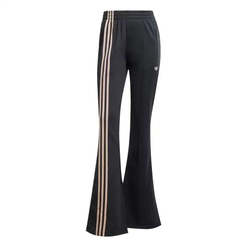 Adidas Women's 3 Stripes Flared Firebird Track Pants Black
