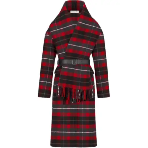 DIOR Coats Women's Red Moderate Straight Fit