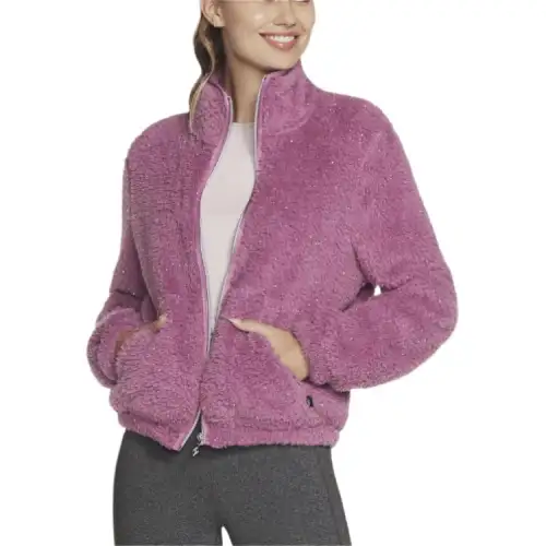 Skechers GO SNUGGLE Velvet feel Coat Women's Light Purple