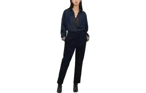 UNIQLO Casual Pants Women's Navy Blue Moderate Straight Fit Pants