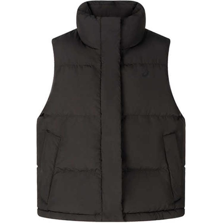 ASICS Down Vests Women's Black Stand Collar Thickened Other