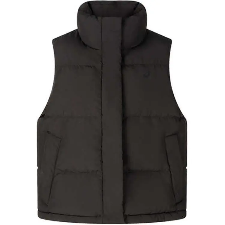 ASICS Down Vests Women's Black Stand Collar Thickened Other