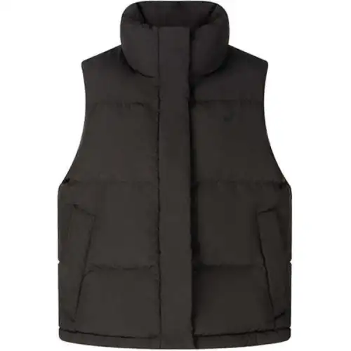 ASICS Down Vests Women's Black Stand Collar Thickened Other