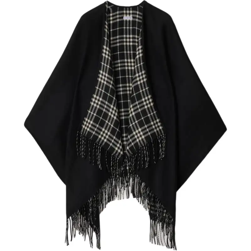 Burberry Checked Wool Cape
