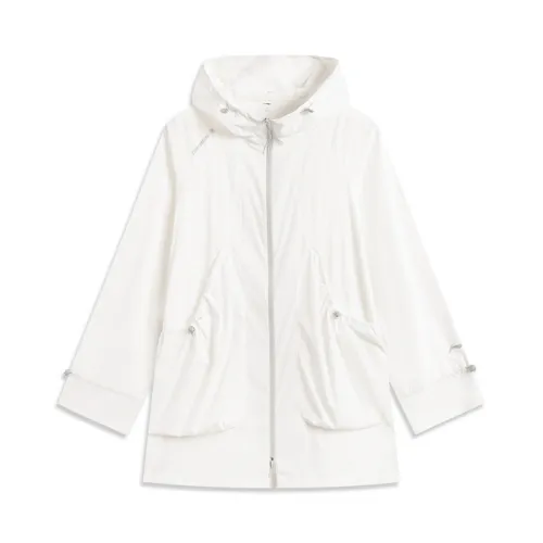 Li Ning Breathable UV Protection Sun Protection Clothing Women's Standard White