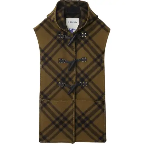 Burberry Checked Hooded Cape