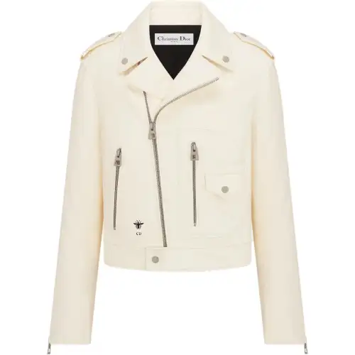 DIOR Leather Jacket Women's Ecru