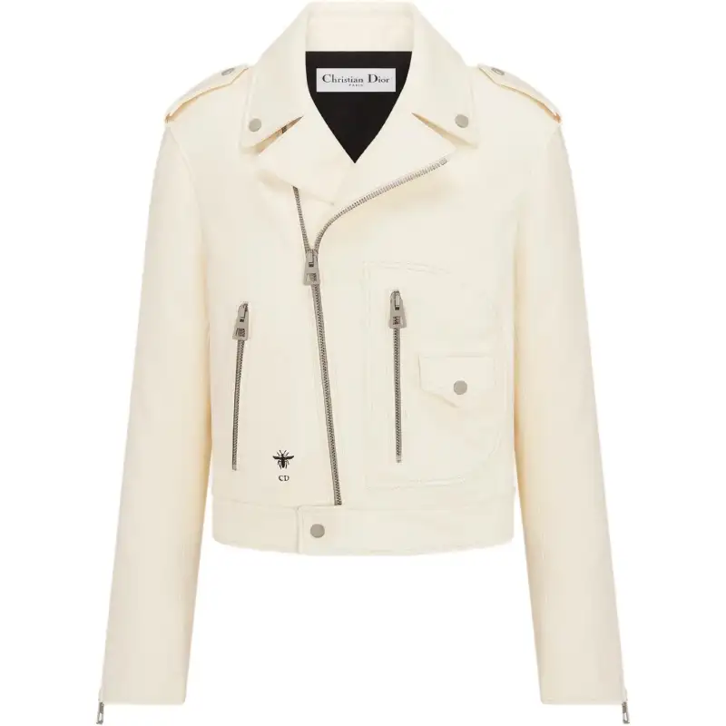 DIOR Leather Jacket Women's Ecru