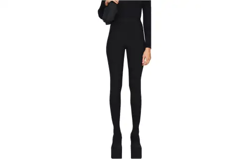Balenciaga Casual Pants Women's Black Moderate Slim Fit Pants